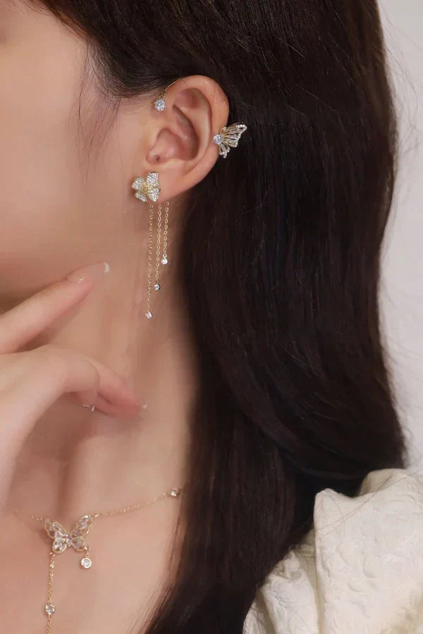 1 Set | GemstoneBeauties™ Schmetterling Zirkon Ohrringe